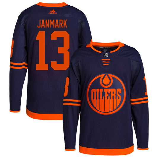 Mattias Janmark Edmonton Oilers adidas Alternate Primegreen Authentic Pro Jersey - Navy