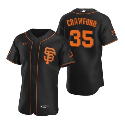 Mens San Francisco Giants Brandon Crawford Cool Base Replica Jersey Black