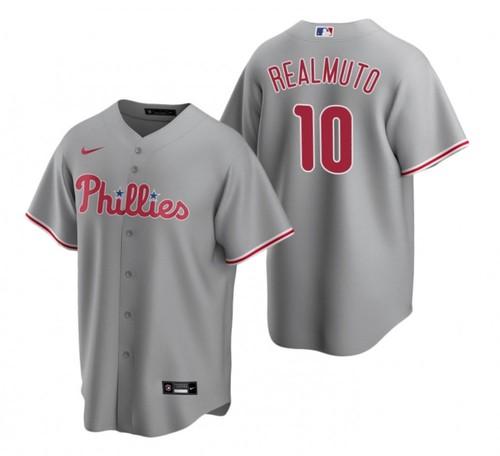 Mens Philadelphia Phillies J.T. Realmuto Cool Base Replica Jersey Grey