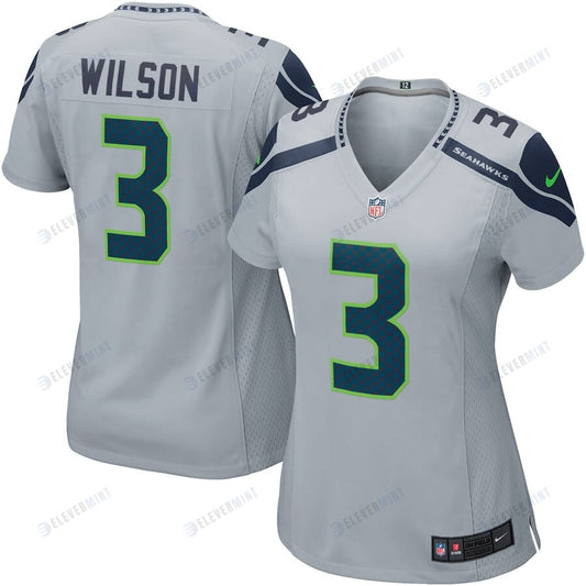 Russell Wilson 3 Seattle Seahawks Women Game Jersey - Gray