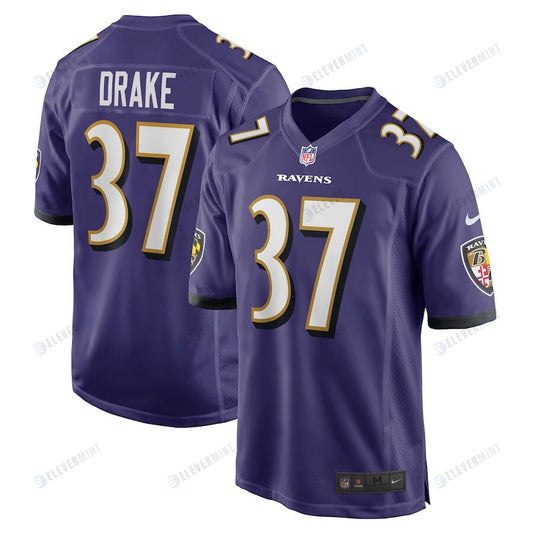 Kenyan Drake 37 Baltimore Ravens Men Game Jersey - Purple