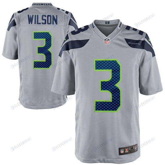 Russell Wilson 3 Seattle Seahawks Men Alternate Game Jersey - Gray