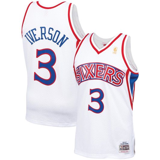 Allen Iverson Philadelphia 76ers Mitchell & Ness Hardwood Classics Swingman Jersey - White