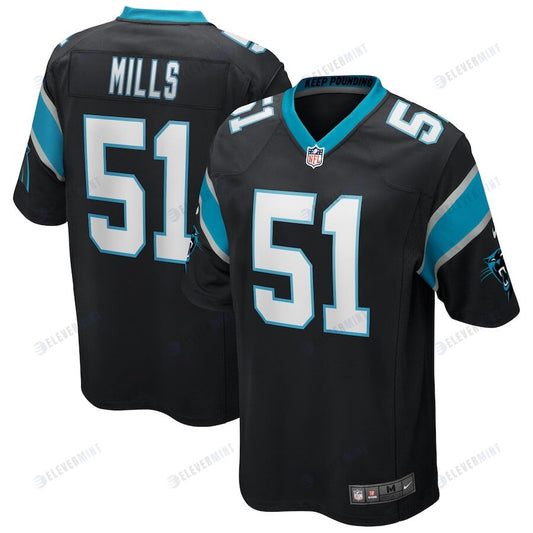 Sam Mills 51 Carolina Panthers Men Game Retired Jersey - Black