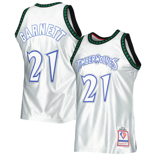 Kevin Garnett Minnesota Timberwolves Mitchell & Ness 1997/98 Hardwood Classics 75th Anniversary Swingman Jersey - Platinum