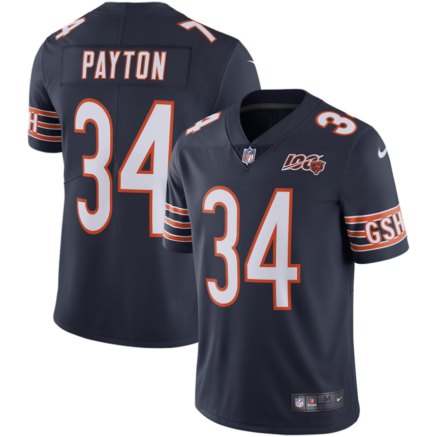 Men's Chicago Bears Walter Payton Navy 100th Season Retired Limited Jersey