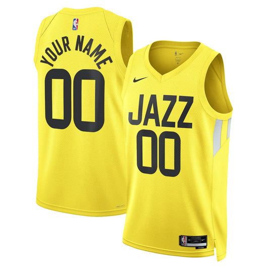 Utah Jazz Nike Unisex Swingman Custom Jersey Gold - Icon Edition