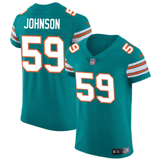 Alexander Johnson Miami Dolphins Nike Elite Vapor Untouchable Jersey - Aqua