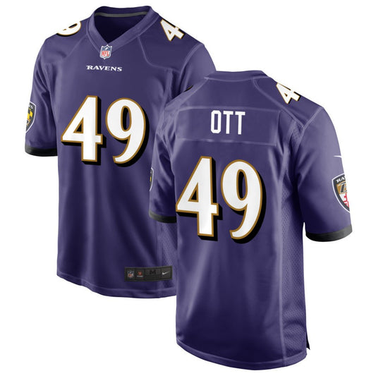 Tyler Ott Baltimore Ravens Nike Game Jersey - Purple