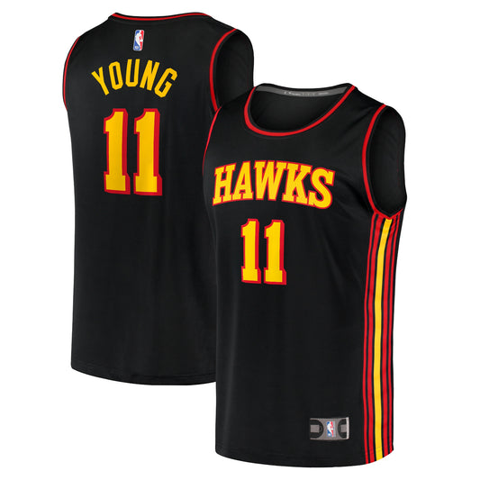 Trae Young Atlanta Hawks Fanatics Branded Youth 2020/21 Fast Break Player Jersey - Black - Statement Edition