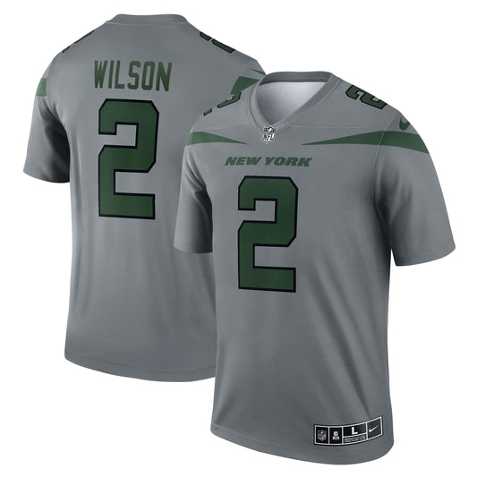 Zach Wilson New York Jets Nike Inverted Legend Jersey - Gray