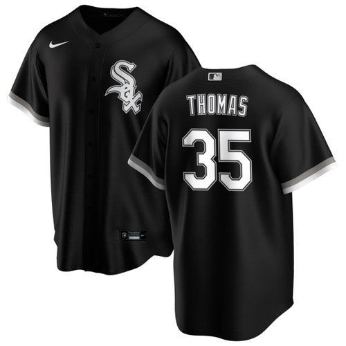 Men's Frank Thomas Chicago White Sox Black Alternate Premium Stitch Replica Jersey