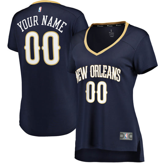 New Orleans Pelicans Fanatics Branded Women's Fast Break Custom Jersey Navy - Icon Edition