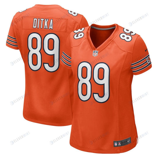 Mike Ditka 89 Chicago Bears Women Retired Jersey - Orange