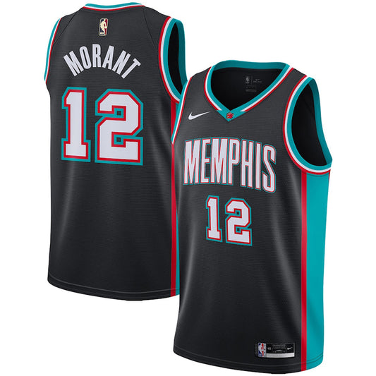 Mens Memphis Grizzlies Ja Morant Retro Jersey Black