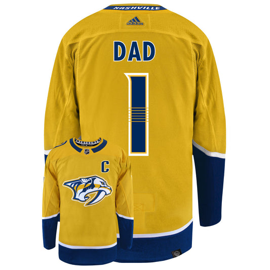 Nashville Predators Dad Number One Adidas Primegreen Authentic NHL Hockey Jersey