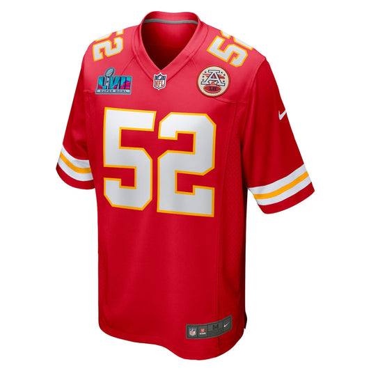 Men's Creed Humphrey Nike Chiefs Super Bowl LVII Patch Game Jersey - Red