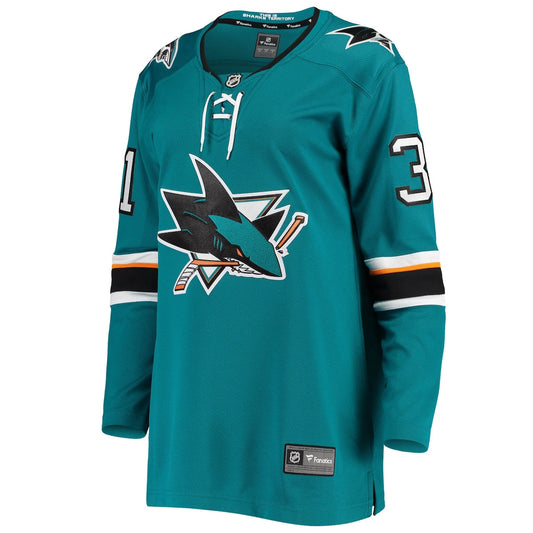 Women's Martin Jones Fanatics Sharks Breakaway Home Jersey - Blue