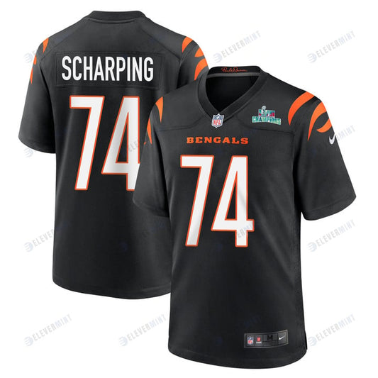 Max Scharping 74 Cincinnati Bengals Super Bowl LVII Champions Men Game Jersey - Black