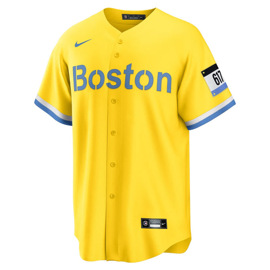 Men's Enrique Hernandez Nike Red Sox City Connect Replica Jersey - Gold