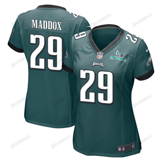 Avonte Maddox 29 Philadelphia Eagles Super Bowl LVII Champions Women Game Jersey - Midnight Green