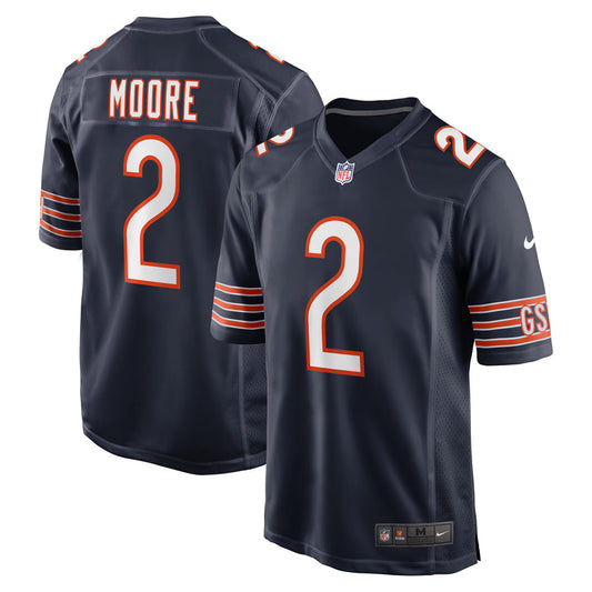 Men's Chicago Bears D.J. Moore Navy Team Color Game Jersey