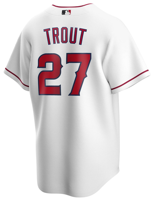 Men's Trout Mike Nike Angels Replica Player Jersey - White