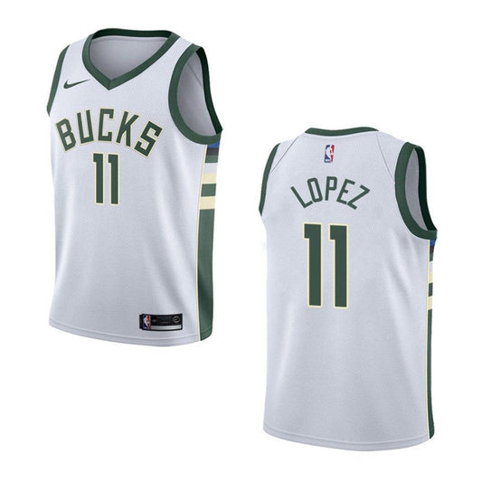 Men's Milwaukee Bucks Brook Lopez Association Jersey - White