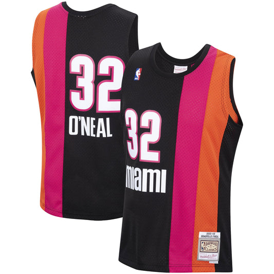 Shaquille O'Neal Miami Heat Mitchell & Ness Hardwood Classics Swingman Jersey - Black