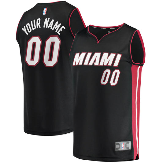 Miami Heat Fanatics Branded Youth Fast Break Custom Replica Jersey Black - Icon Edition