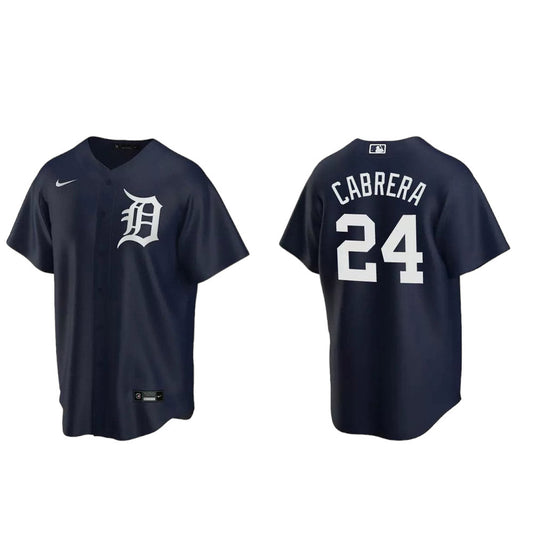 Men's Detroit Tigers Miguel Cabrera Cool Base Replica Alternate Jersey - Navy