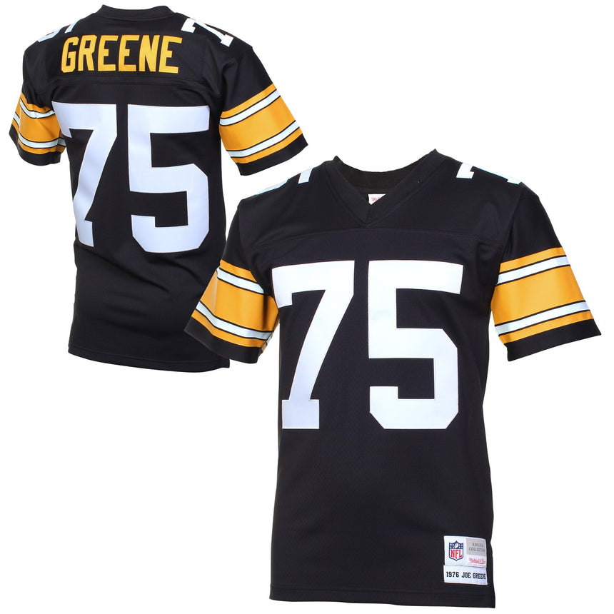 Mens Pittsburgh Steelers Joe Greene Mitchell & Ness Black Retired Player Vintage Replica Jersey