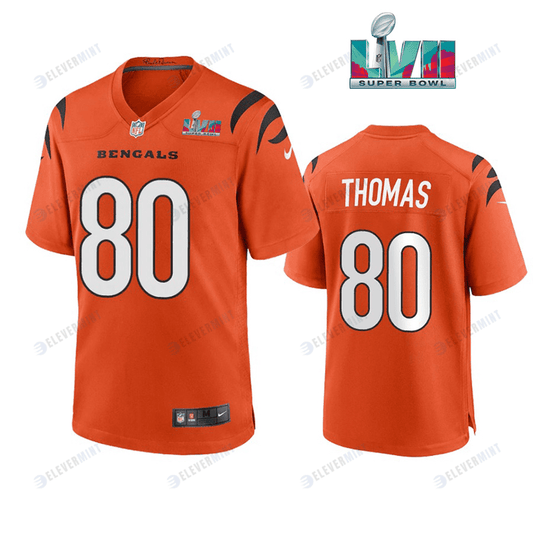 Mike Thomas 80 Cincinnati Bengals Super Bowl LVII Men Game Jersey- Orange