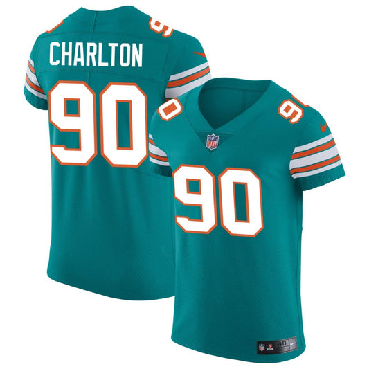 Randy Charlton Miami Dolphins Nike Elite Vapor Untouchable Jersey - Aqua