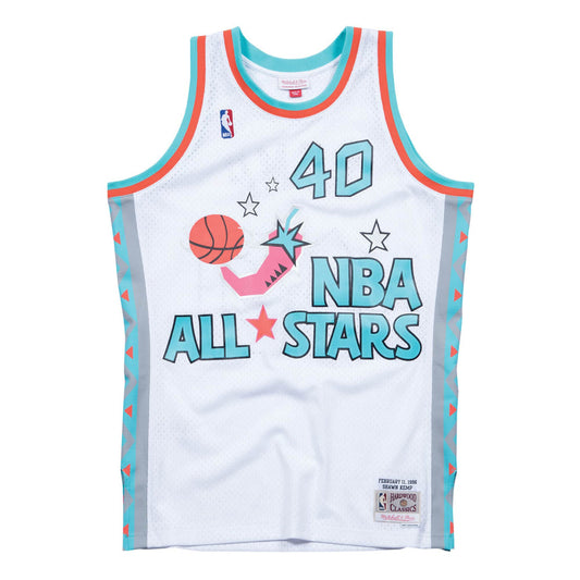 Men's Shawn Kemp All-Star West Mitchell & Ness 1996 White NBA Swingman Hardwood Classics Jersey