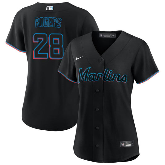 Trevor Rogers Miami Marlins Nike Women's Alternate Replica Jersey - Black