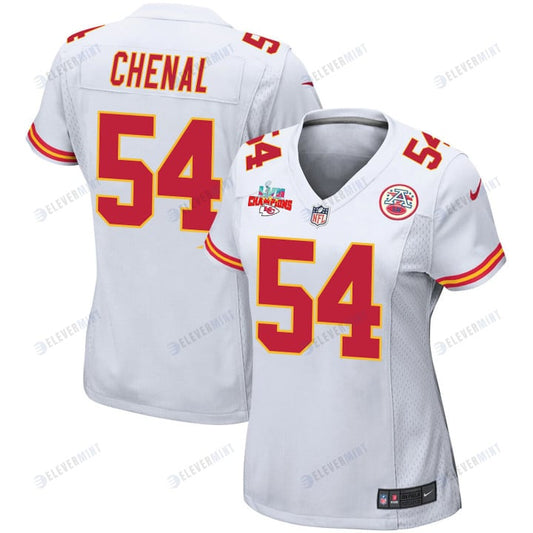 Leo Chenal 54 Kansas City Chiefs Super Bowl LVII Champions 3 Stars Women Game Jersey - White