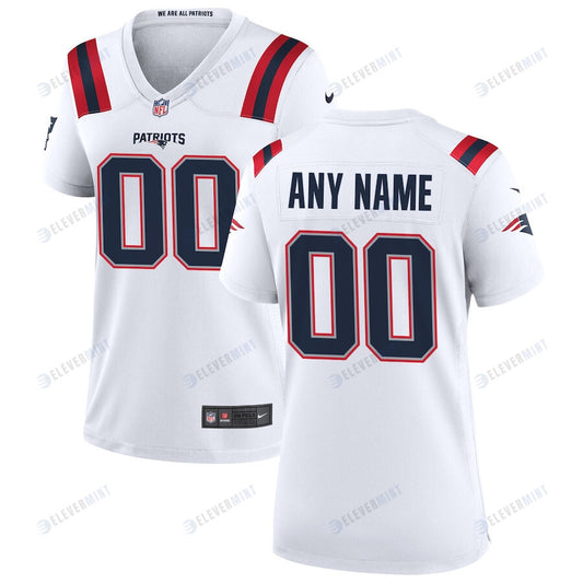 New England Patriots Women Custom Game Jersey - White