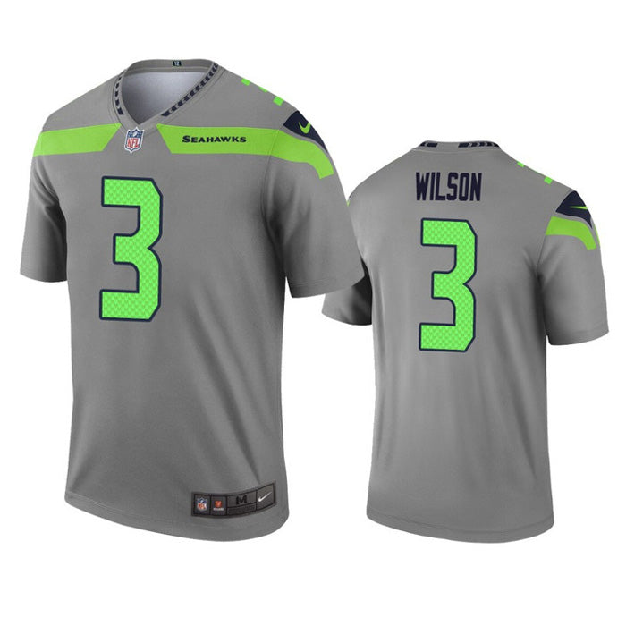 Men's Seattle Seahawks Russell Wilson Inverted Legend Jersey - Gray