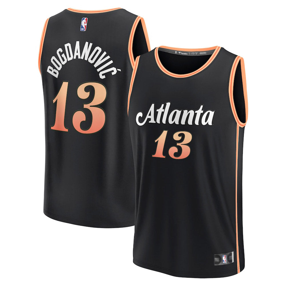 Men's Atlanta Hawks Bogdan Bogdanovic City Edition Jersey - Black