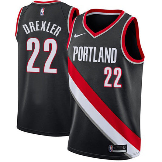 Men's Portland Trail Blazers Clyde Drexler Icon Edition Jersey - Black