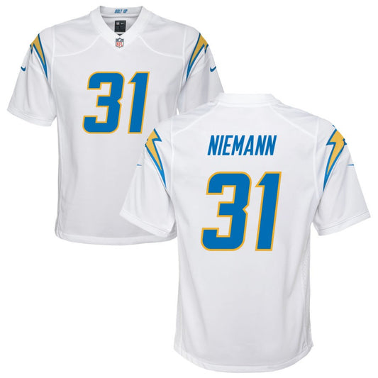 Nick Niemann Los Angeles Chargers Nike Youth Game Jersey - White