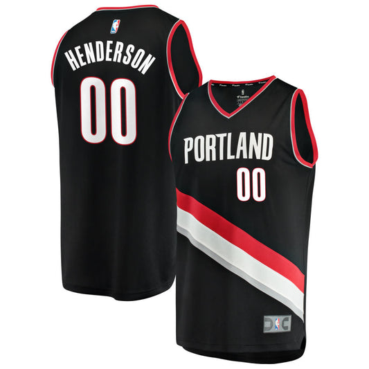 Scoot Henderson Portland Trail Blazers Fanatics Branded Fast Break Replica Jersey Black - Icon Edition