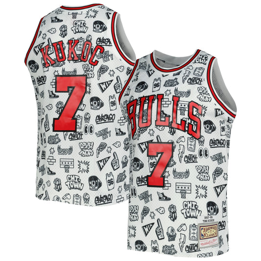 Toni Kukoc Chicago Bulls Mitchell & Ness 1997/98 Hardwood Classics Doodle Swingman Jersey - White