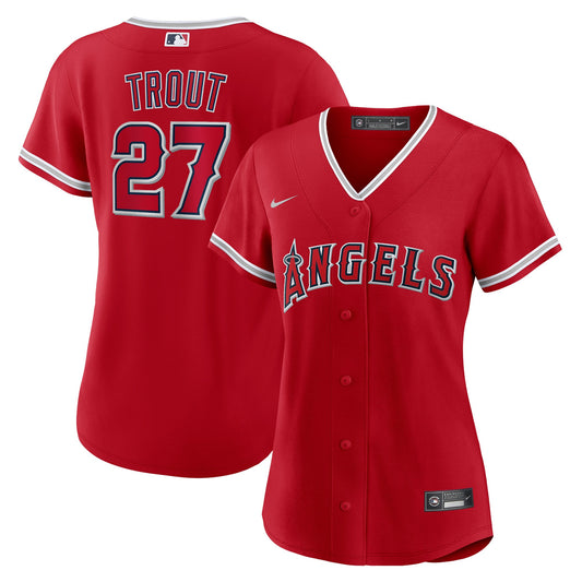 Mike Trout Los Angeles Angels Nike Women's Alternate Replica Player Jersey - Red