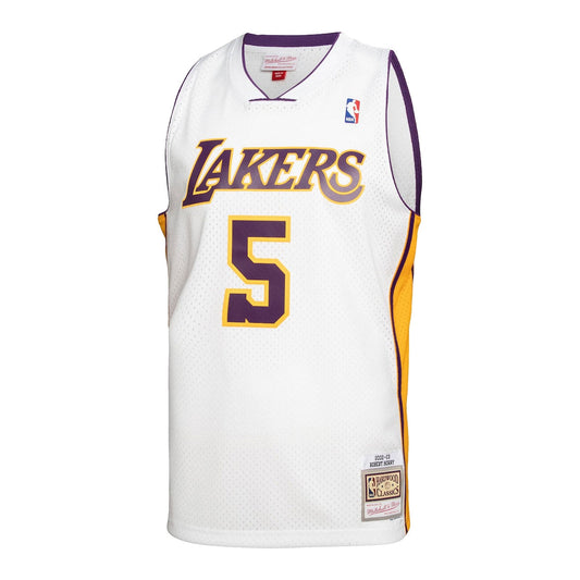 Men's Robert Horry Mitchell & Ness Lakers 2001/02 Hardwood Classics Swingman Jersey - White