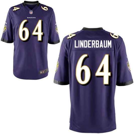 Tyler Linderbaum Baltimore Ravens Nike Youth Game Jersey - Purple