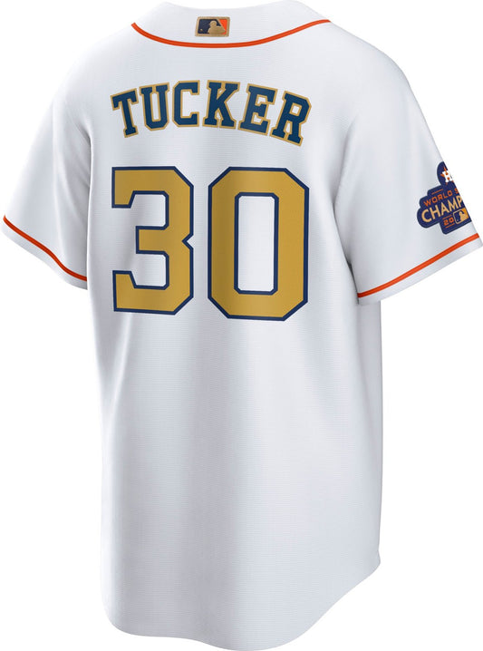 Nike Men's Houston Astros Tucker Gold Replica Jersey