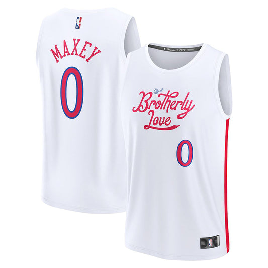 Men's Philadelphia 76ers Tyrese Maxey City Edition Jersey - White