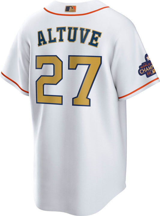 Nike Men's Houston Astros Altuve Gold Replica Jersey